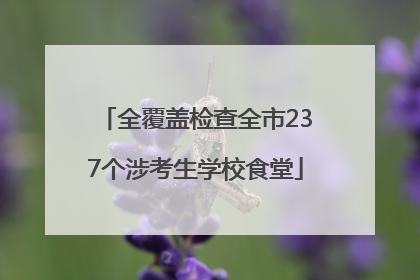 全覆盖检查全市237个涉考生学校食堂
