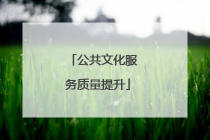 公共文化服务质量提升