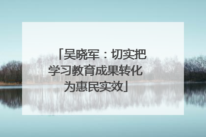 吴晓军：切实把学习教育成果转化为惠民实效