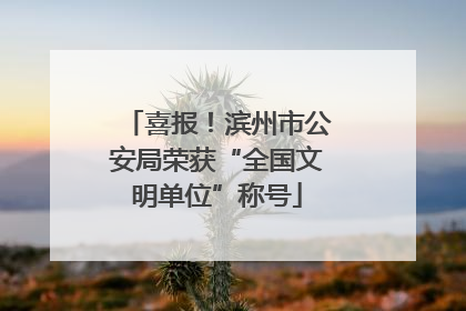 喜报！滨州市公安局荣获“全国文明单位”称号