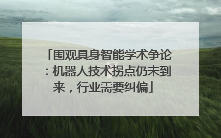 围观具身智能学术争论：机器人技术拐点仍未到来，行业需要纠偏