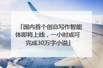 国内首个创意写作智能体即将上线，一小时或可完成30万字小说