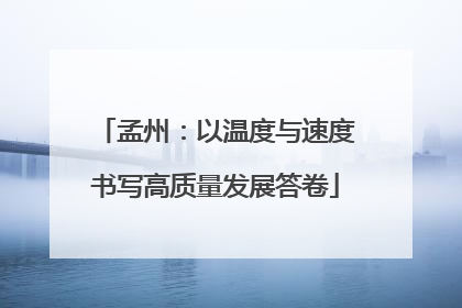 孟州：以温度与速度书写高质量发展答卷