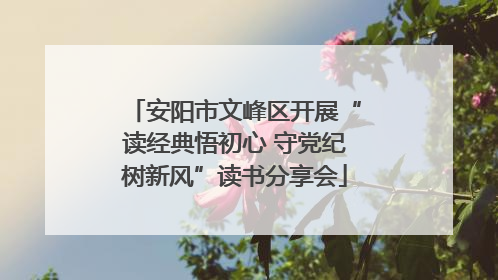 安阳市文峰区开展“读经典悟初心 守党纪树新风”读书分享会
