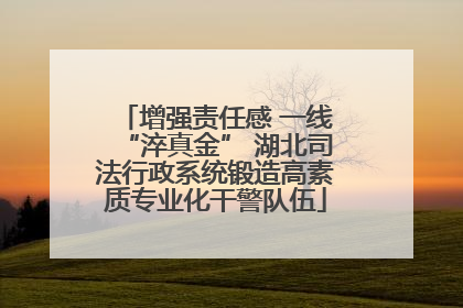 增强责任感 一线“淬真金” 湖北司法行政系统锻造高素质专业化干警队伍