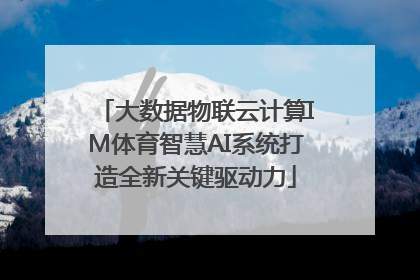 大数据物联云计算IM体育智慧AI系统打造全新关键驱动力