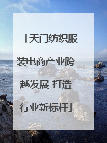 天门纺织服装电商产业跨越发展 打造行业新标杆