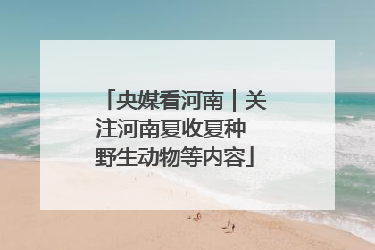 央媒看河南｜关注河南夏收夏种 野生动物等内容
