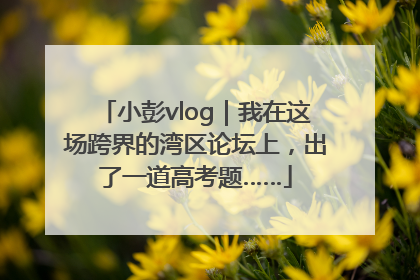 小彭vlog｜我在这场跨界的湾区论坛上，出了一道高考题……