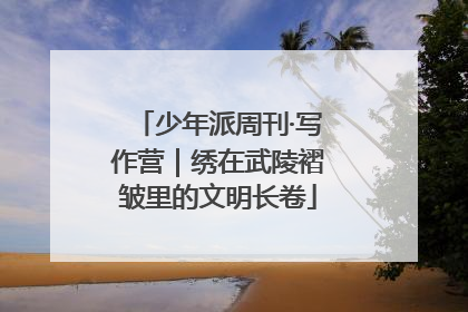 少年派周刊·写作营｜绣在武陵褶皱里的文明长卷