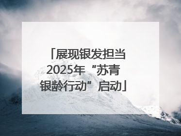 展现银发担当 2025年“苏青银龄行动”启动