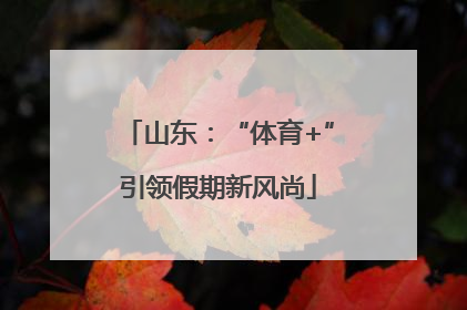 山东：“体育+”引领假期新风尚