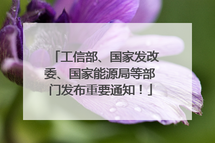 工信部、国家发改委、国家能源局等部门发布重要通知！
