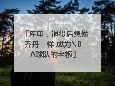 库里：退役后想像乔丹一样 成为NBA球队的老板