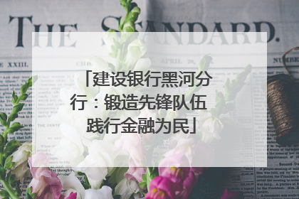 建设银行黑河分行：锻造先锋队伍 践行金融为民