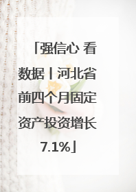 强信心 看数据丨河北省前四个月固定资产投资增长7.1%