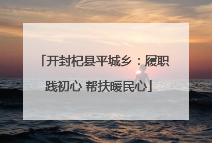 开封杞县平城乡：履职践初心 帮扶暖民心