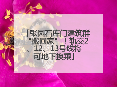 张园石库门建筑群“搬回家”！轨交2、12、13号线将可地下换乘