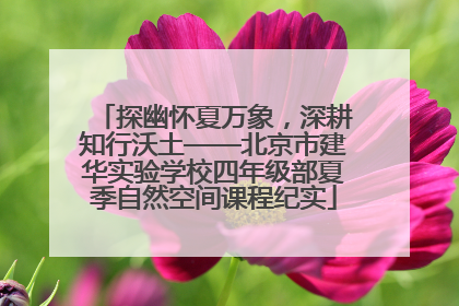 探幽怀夏万象，深耕知行沃土——北京市建华实验学校四年级部夏季自然空间课程纪实