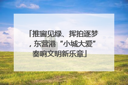 推窗见绿、挥拍逐梦，东营港“小城大爱”奏响文明新乐章