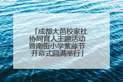 成都大邑校家社协同育人主题活动暨南街小学紫藤节开幕式圆满举行