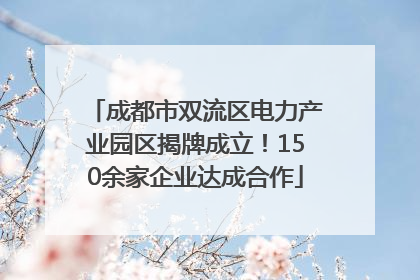成都市双流区电力产业园区揭牌成立！150余家企业达成合作