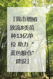 我市增殖放流8类苗种13亿单位 助力“蓝色粮仓”建设