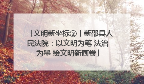 文明新坐标②丨新邵县人民法院：以文明为笔 法治为墨 绘文明新画卷