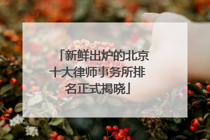 新鲜出炉的北京十大律师事务所排名正式揭晓