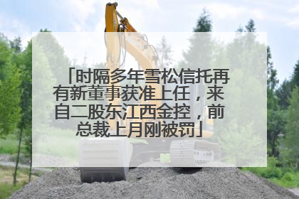 时隔多年雪松信托再有新董事获准上任，来自二股东江西金控，前总裁上月刚被罚