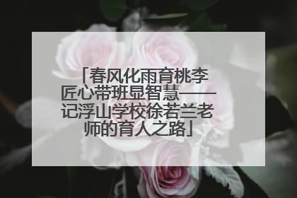 春风化雨育桃李 匠心带班显智慧——记浮山学校徐若兰老师的育人之路
