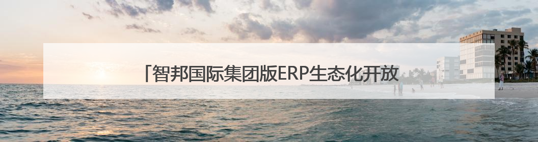 智邦国际集团版ERP生态化开放平台，连接百家集团产业链系统