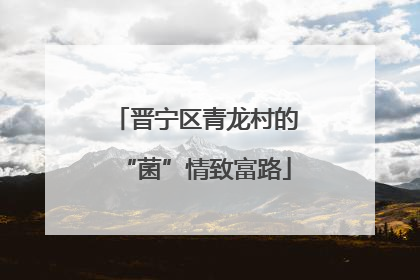 晋宁区青龙村的“菌”情致富路