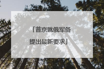 普京就俄军备提出最新要求