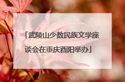 武陵山少数民族文学座谈会在重庆酉阳举办
