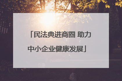 民法典进商圈 助力中小企业健康发展