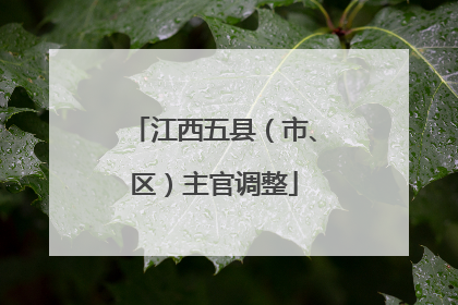 江西五县（市、区）主官调整