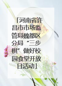 河南省许昌市市场监管局魏都区分局“三步棋”做好校园食堂开放日活动