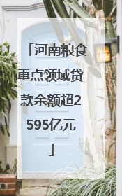 河南粮食重点领域贷款余额超2595亿元