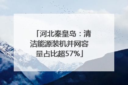 河北秦皇岛：清洁能源装机并网容量占比超57%