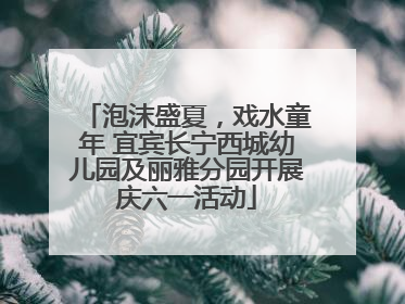 泡沫盛夏，戏水童年 宜宾长宁西城幼儿园及丽雅分园开展庆六一活动