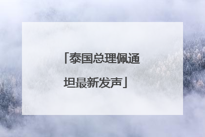 泰国总理佩通坦最新发声