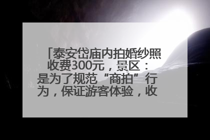 泰安岱庙内拍婚纱照收费300元，景区：是为了规范“商拍”行为，保证游客体验，收取费用全部上交国库
