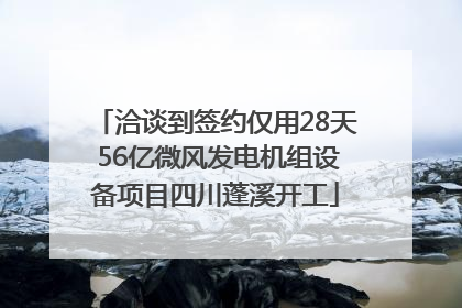洽谈到签约仅用28天 56亿微风发电机组设备项目四川蓬溪开工
