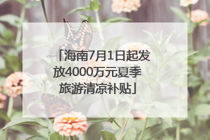 海南7月1日起发放4000万元夏季旅游清凉补贴