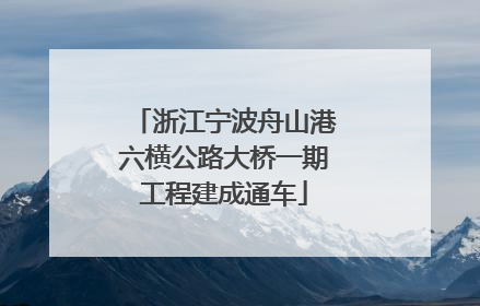 浙江宁波舟山港六横公路大桥一期工程建成通车