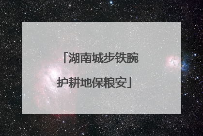 湖南城步铁腕护耕地保粮安
