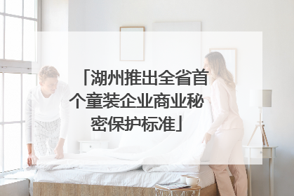 湖州推出全省首个童装企业商业秘密保护标准