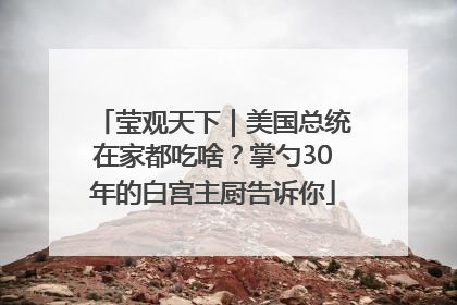 莹观天下｜美国总统在家都吃啥？掌勺30年的白宫主厨告诉你