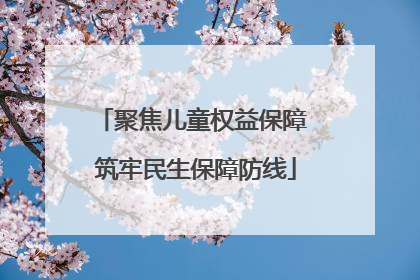 聚焦儿童权益保障 筑牢民生保障防线